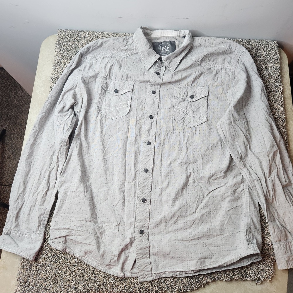 BKE Buckle Mens Xl Snap Button‎ Down Shirt Relaxed Fit Western Pearl Snap